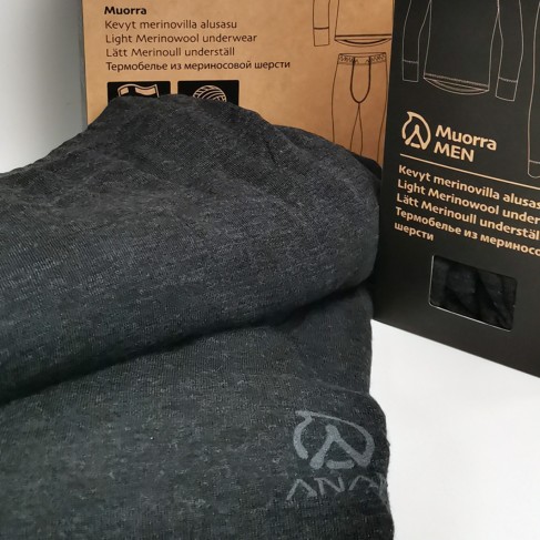 Anar Muorra Miesten Merinovilla Alusasu + Nevercold Varpaanlämmittimet